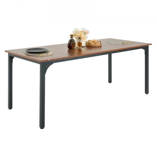 Koduva Valgomojo stalas VEVOR SR245385, rudas, MDF ir geležis, 180 x 80 x 75 cm, 6-8 asmenims