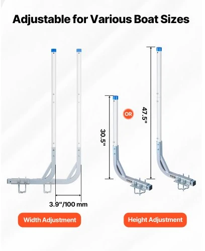 Koduva Valties priekabos kreiptuvai VEVOR XC2178, 2 vnt., plienas/PVC, 775/1205 mm
