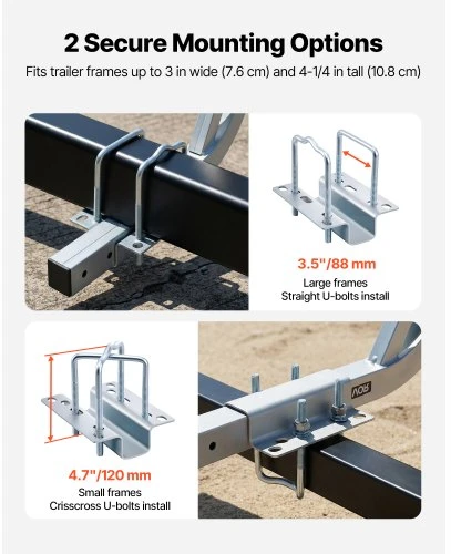 Koduva Valties priekabos kreiptuvai VEVOR XC2178, 2 vnt., plienas/PVC, 775/1205 mm