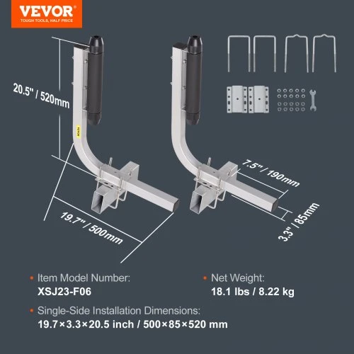 Koduva Valties priekabos kreiptuvas VEVOR, cinkuotas plienas, 2 vnt., reguliuojamas 52,1 cm