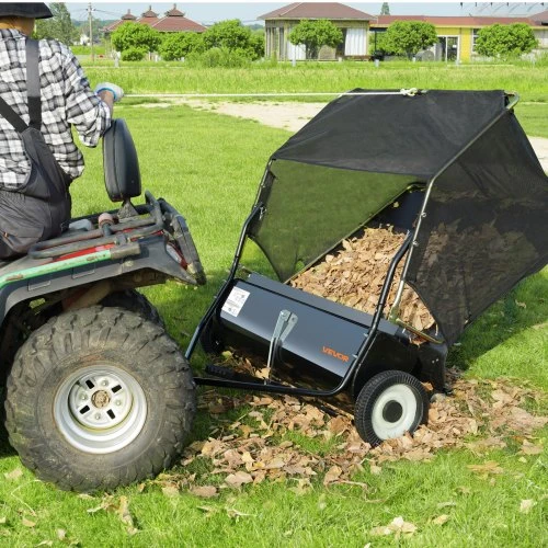 VEVOR Vejos šluota tempiama už traktoriuko TC5001E, 112 cm, 708 l, juoda
