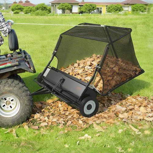 Koduva Vejos šluotuvas tempiamas už traktoriuko VEVOR TC5001H, 122 cm, 566 l, juodas