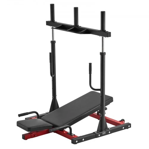 VEVOR Vertikalus kojų preso treniruoklis HM1907, anglinis plienas, juoda / raudona, 127 x 123 x 111 cm, iki 250 kg
