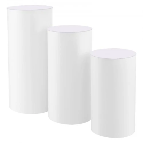 Koduva Vestuvinis gėlių stovas VEVOR, 3 vnt., baltas, PVC, Ø40 x 60/75/90 cm, iki 15 kg
