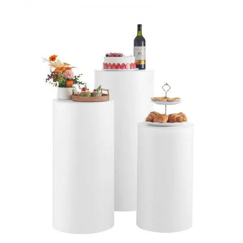 Koduva Vestuvinis gėlių stovas VEVOR, 3 vnt., baltas, PVC, Ø40 x 60/75/90 cm, iki 15 kg