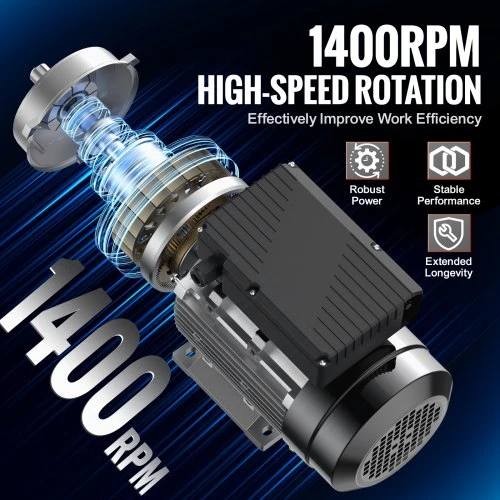 Koduva VEVOR 0,55 kW elektrinis variklis 1400 aps./min., AC 220~240 V, 4,5 A, 80, B34 rėmas, 19 mm rievėtas velenas