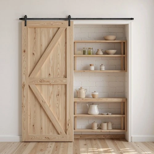VEVOR 10 FT slankiojančių tvarto durų furnitūros komplektas, 330 lb, juodas