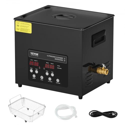 VEVOR 10 l ultragarsinė valymo vonelė, 240 W, 40 kHz, su šildytuvu ir laikmačiu