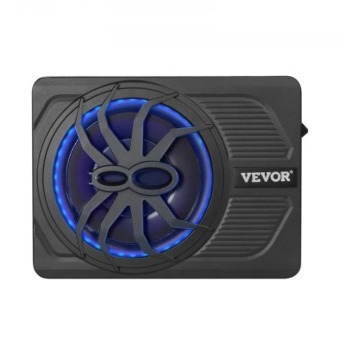 VEVOR 10" po sėdyne automobilio žemų dažnių garsiakalbis, 440 W, plonas, su mėlynu ambientiniu apšvietimu