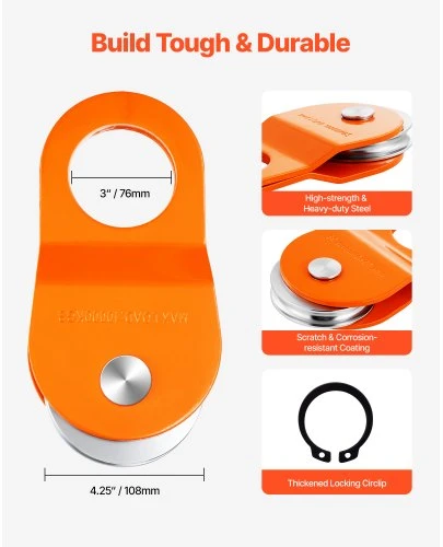 Koduva VEVOR 10 T troso skriemulys su gervės kabliu, 22 000 lb, 10–14 mm virvei