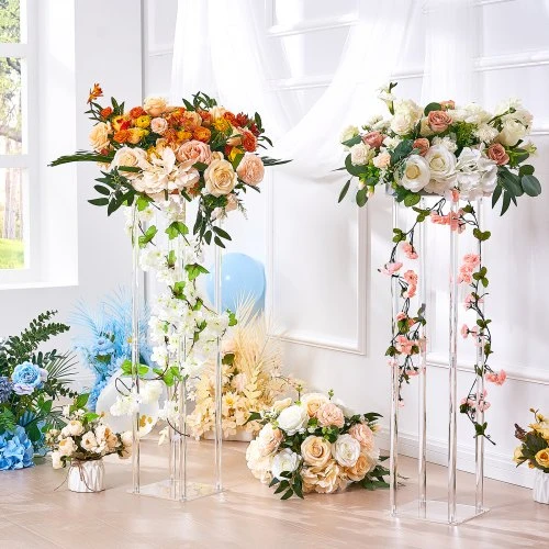 VEVOR 10 vnt vestuvinis gėlių stovas, 60 cm, akrilas, prancūziško aukso spalvos