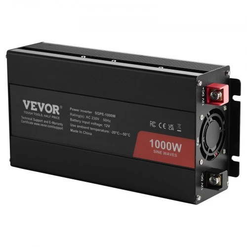 VEVOR 1000 W sinusinis keitiklis, DC 12V į AC 230V, SGPE-1000W