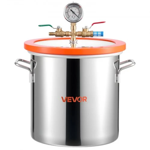 VEVOR 11,36 l vakuuminė kamera su siurbliu, 3,5 CFM 99 l/min, nerūdijančio plieno degazavimo rinkinys, grūdinto stiklo dangtis
