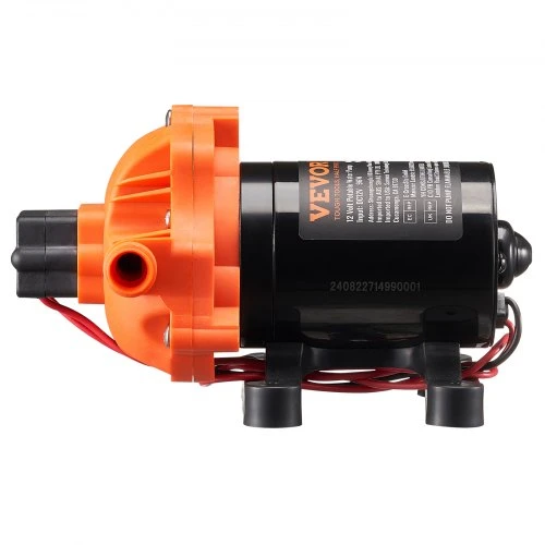 VEVOR 12 V diafragminis siurblys, 3 GPM (11,36 l/min), 3 kamerų DC vandens siurblys su automatiniu slėgio jungikliu