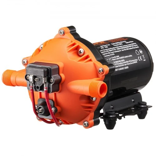 VEVOR 12 V diafragminis siurblys, 5 GPM (18,93 l/min), 5 kamerų, 12 V DC, reguliuojamas slėgis 2,7–6,9 bar