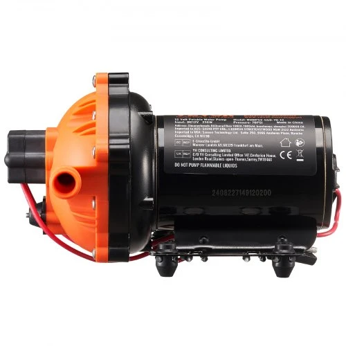 VEVOR 12 V diafragminis siurblys, 5 GPM (18,93 l/min), 5 kamerų, 12 V DC, reguliuojamas slėgis 2,7–6,9 bar