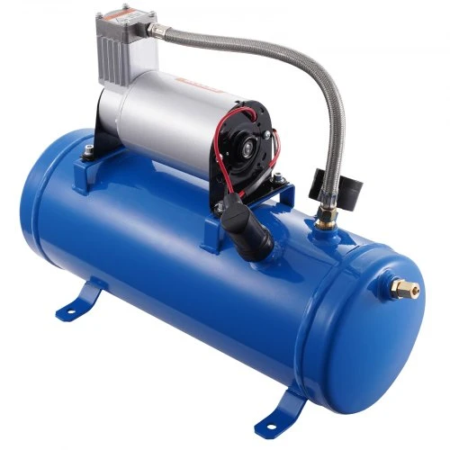 VEVOR 12 V oro kompresorius su baku 6 l, 120 psi, skirtas traukinių signalams