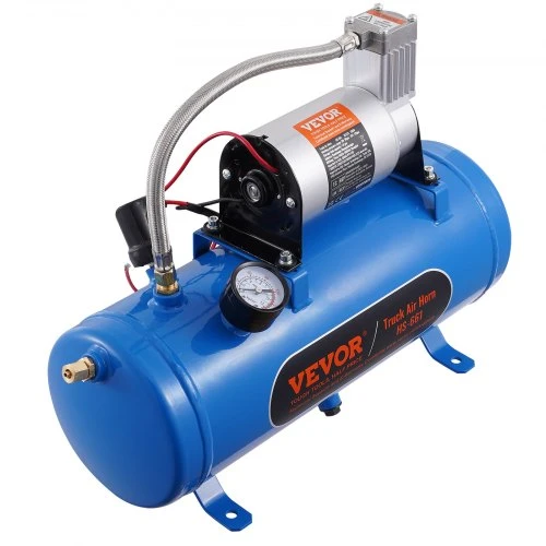 VEVOR 12 V oro kompresorius su baku 6 l, 120 psi, skirtas traukinių signalams