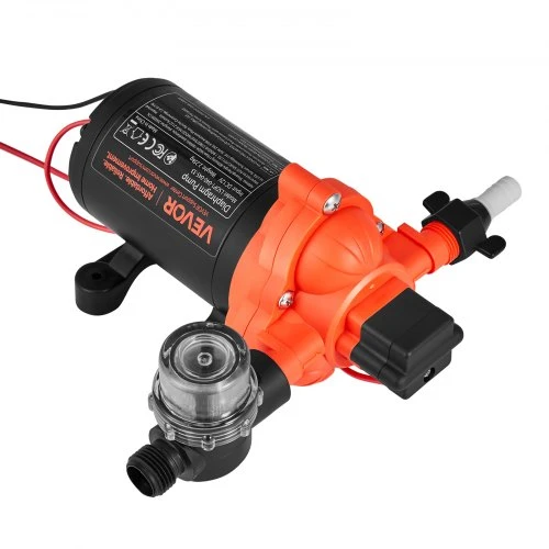 VEVOR 12 V vandens siurblys RV, 4 GPM (15,1 l/min), 3 kamerų, savaiminio įsiurbimo, 40 PSI
