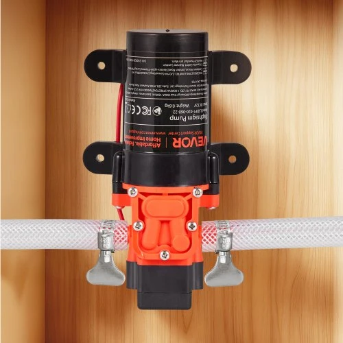 VEVOR 12 V vandens slėgio siurblys, 1,2 GPM (4,5 l/min), 2 kamerų savaiminio įsiurbimo diafragminis, 80 PSI