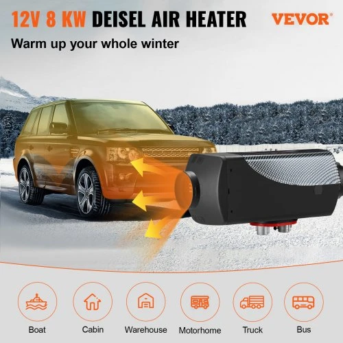 Koduva VEVOR 12V 8 kW dyzelinis oro šildytuvas su LCD jungikliu ir nuotolinio valdymo pultu