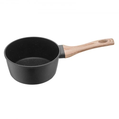 VEVOR 1,5 QT padažas puodas su nelipnia danga, grūdinto stiklo dangčiu ir nuimama rankena, juodas