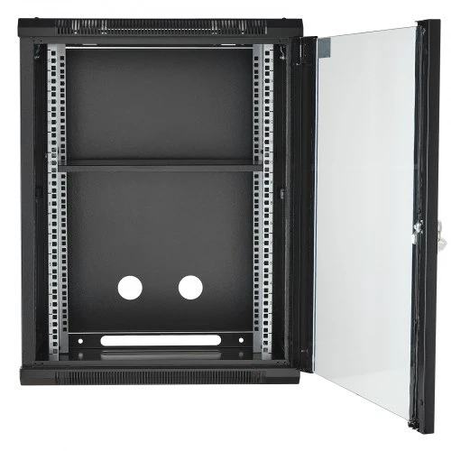 Koduva VEVOR 15U sieninis tinklo serverio rack spinta, 45,7 cm gylis, stiklinės durys su spyna
