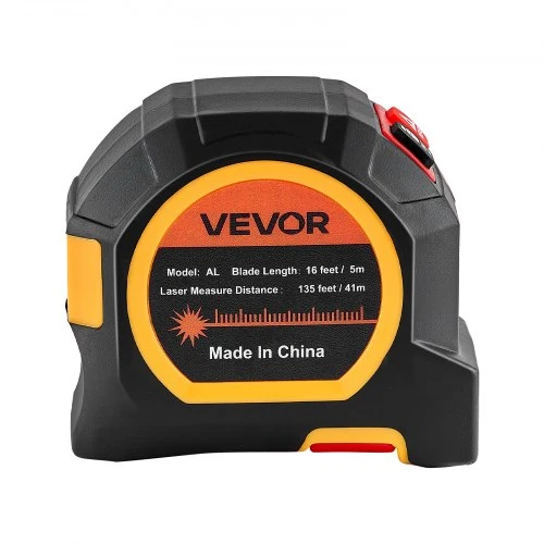 VEVOR 2-in-1 lazerinis ruletės matuoklis, įkraunamas 41 m, 4,8 m juosta, magnetinis