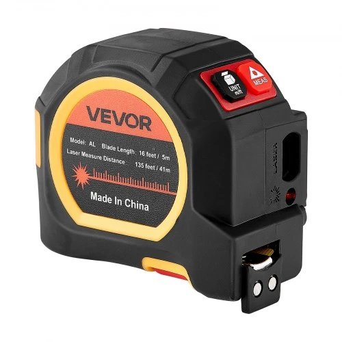 VEVOR 2-in-1 lazerinis ruletės matuoklis, įkraunamas 41 m, 4,8 m juosta, magnetinis