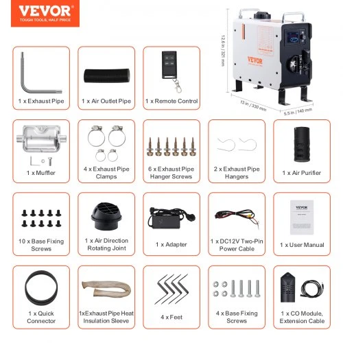 VEVOR 2 kW dyzelinis šildytuvas, 12V/24V, ZM2003