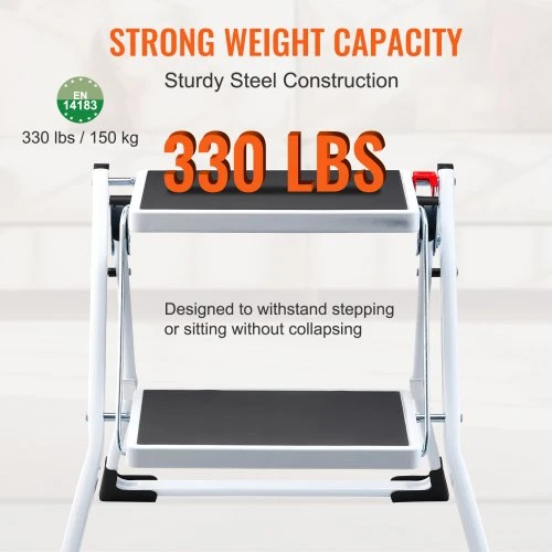 VEVOR 2 pakopų laiptelis, plieno, 150 kg, WK2031