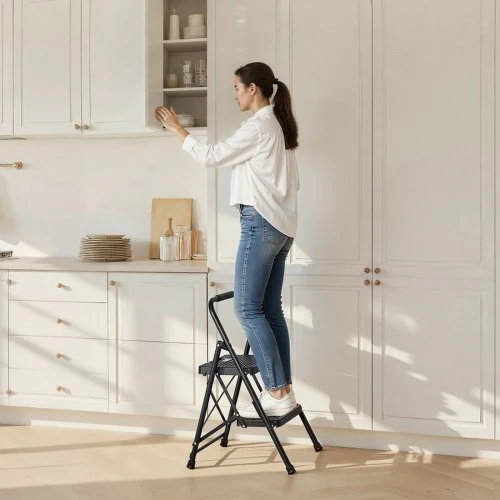 VEVOR 2 pakopų sulankstoma kopetėlė, platus neslystantis pedalas, patogi rankena, 272 kg, juoda