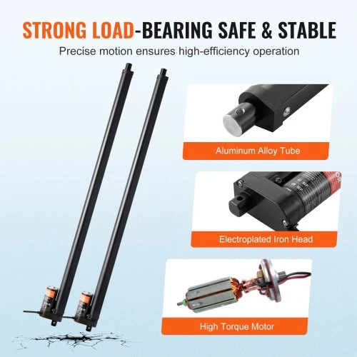 VEVOR 2 vnt. 12V linijinių pavarų rinkinys, 760 mm, 9 mm/s, 1000 N, IP54