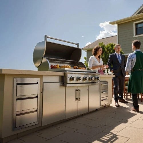 Koduva VEVOR 201 nerūdijančio plieno trigubas stalčius lauko virtuvei ir BBQ salai, 48,3 x 66 cm