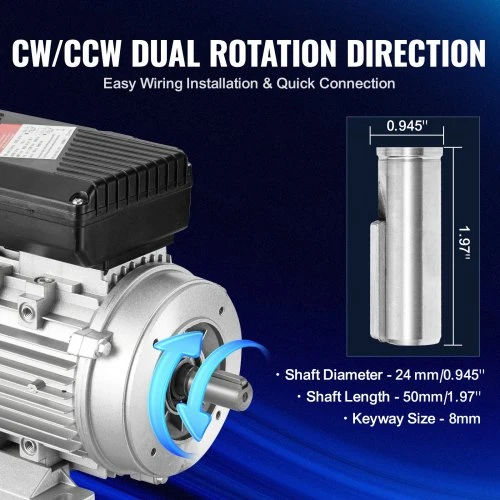 Koduva VEVOR 2,2 kW elektrinis variklis, 2800 aps./min, AC 220–240 V, 13,8 A, 90L, B3, 24 mm