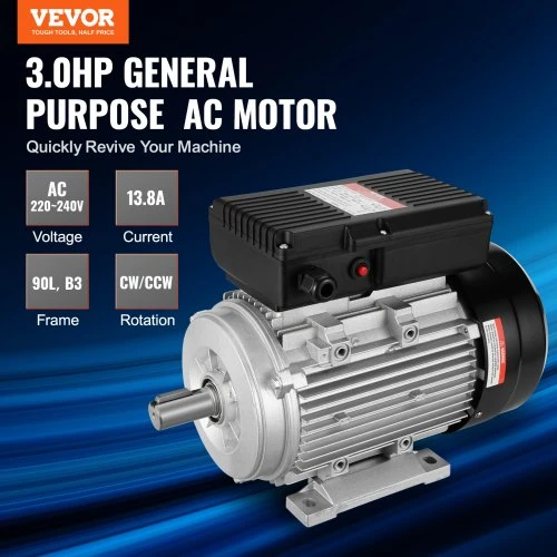 Koduva VEVOR 2,2 kW elektrinis variklis, 2800 aps./min., AC 220–240 V, 90L, B3, 24 mm raktinis velenas