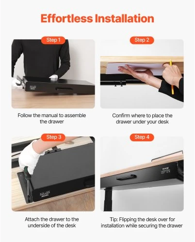 VEVOR 22" platus po stalu montuojamas stalčiaus įdėklas