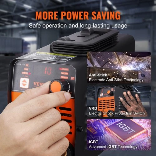 Koduva VEVOR 220 V suvirinimo aparatas, 140 A ARC / Lift TIG, MMA, modelis MMA-140-NA