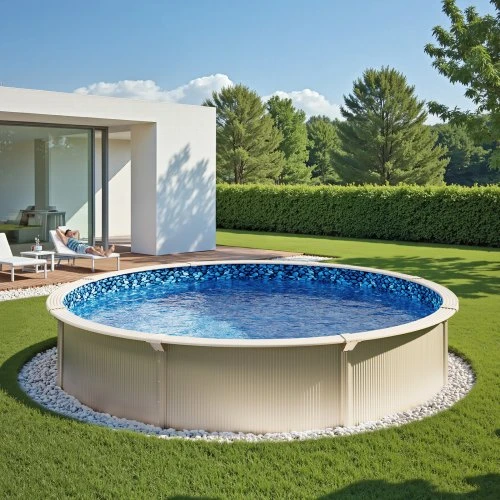 Koduva VEVOR 24 pėdų apvalus antžeminio baseino įdėklas, Unibead, standartinis storis, 52 colių sienelei