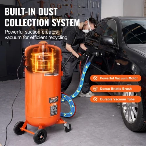VEVOR 28 galonų vakuuminis smėliavimo aparatas, 1200 W, 60–110 PSI