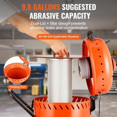 VEVOR 28 galonų vakuuminis smėliavimo aparatas, 1200 W, 60–110 PSI