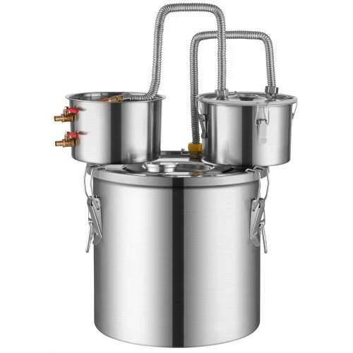 VEVOR 3 Gal / 11,4 L alkoholio distiliatorius iš nerūdijančio plieno su variniu ritiniu ir dvigubu kondensatoriumi