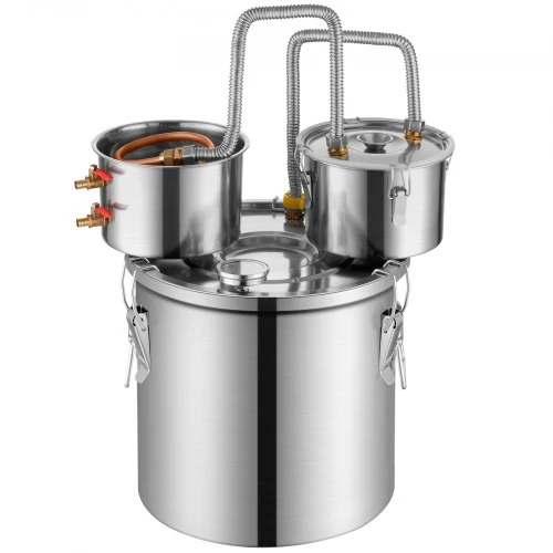 VEVOR 3 Gal / 11,4 L alkoholio distiliatorius iš nerūdijančio plieno su variniu ritiniu ir dvigubu kondensatoriumi