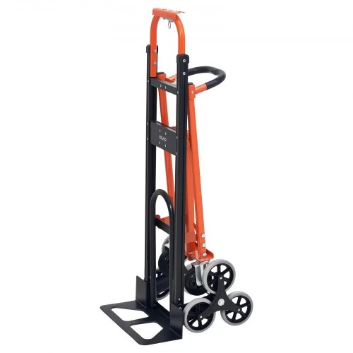Koduva VEVOR 3 in 1 industrinis sulankstomas laiptų vežimėlis, 350 kg, oranžinės ir sidabrinės spalvos