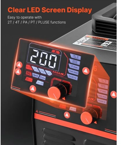 VEVOR 3-in-1 plazminis pjoviklis suvirintojas, CUT/TIG/MMA, 50 A, 200 A, 220 V