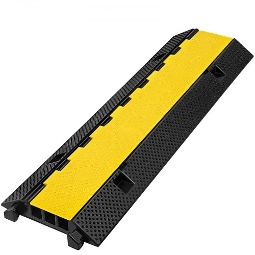 VEVOR 3 kanalų guminis kabelio apsaugos rampas, 103 x 30 x 5,5 cm, juodas ir geltonas