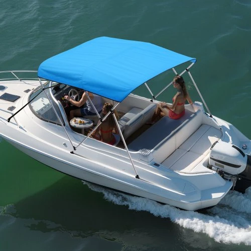 Koduva VEVOR 3 lankų valties bimini stogelis, 600D poliesteris, aliuminio lydinio rėmas, Pacific Mėlyna, 72"Lx(79"-84")Wx46"H