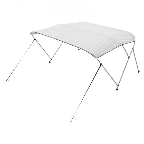 Koduva VEVOR 3 lankų valties bimini stogelis, 600D poliesteris, aliuminio lydinio rėmas, 72"L x (79"-84")W x 46"H, šviesiai pilkas