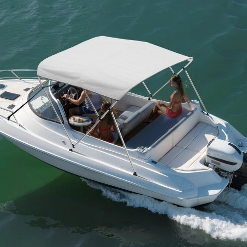 Koduva VEVOR 3 lankų valties bimini stogelis, 600D poliesteris, aliuminio lydinio rėmas, 72"L x (79"-84")W x 46"H, šviesiai pilkas