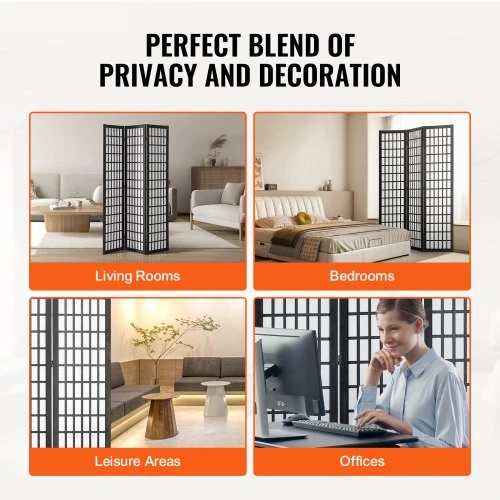 VEVOR 3 panelių japoniška kambario pertvara